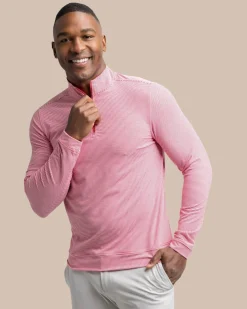 Cruiser Micro-Stripe Heather Quarter Zip<Southern Tide Best Sale