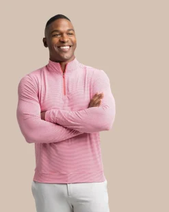 Cruiser Micro-Stripe Heather Quarter Zip<Southern Tide Best Sale