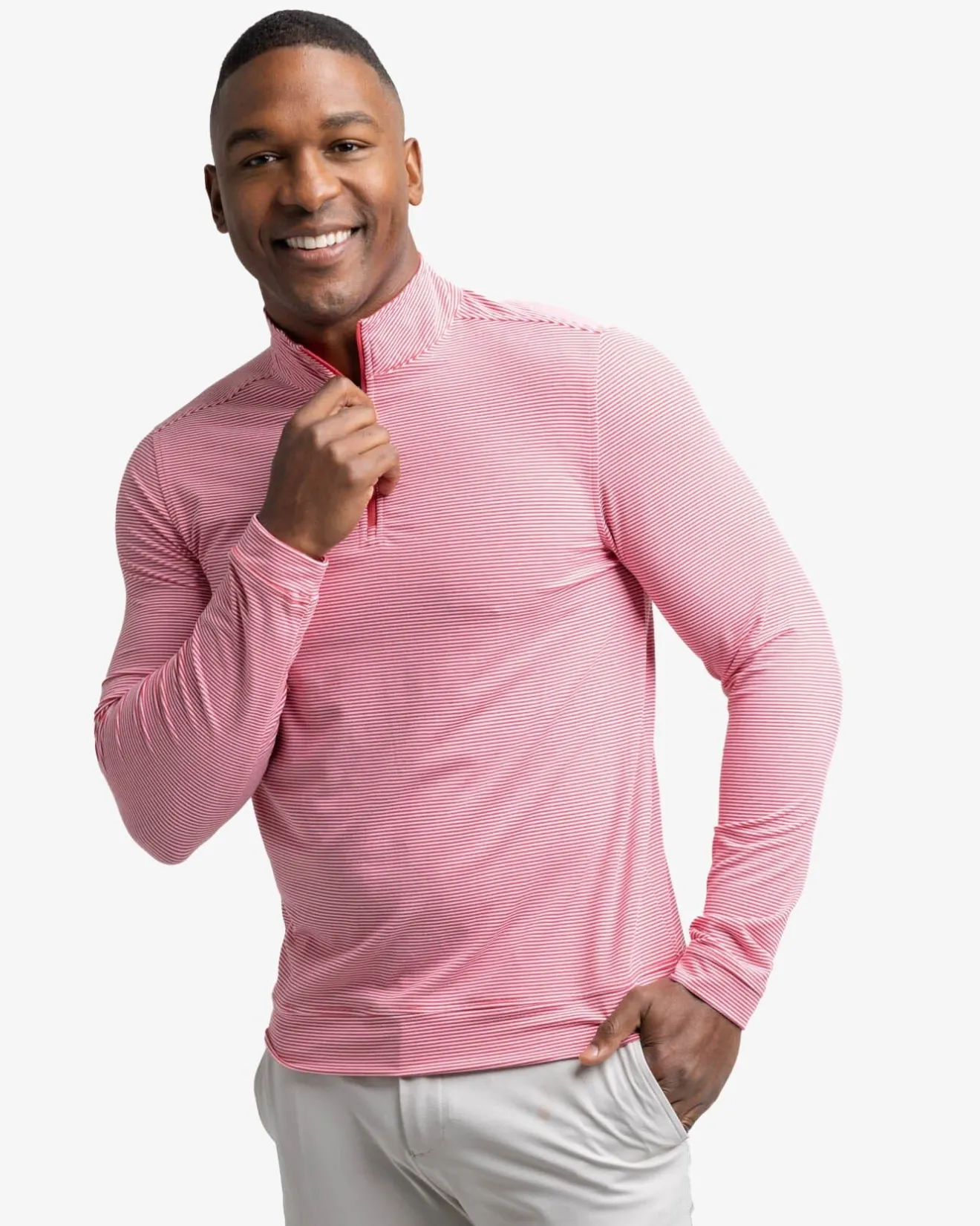 Cruiser Micro-Stripe Heather Quarter Zip<Southern Tide Best Sale