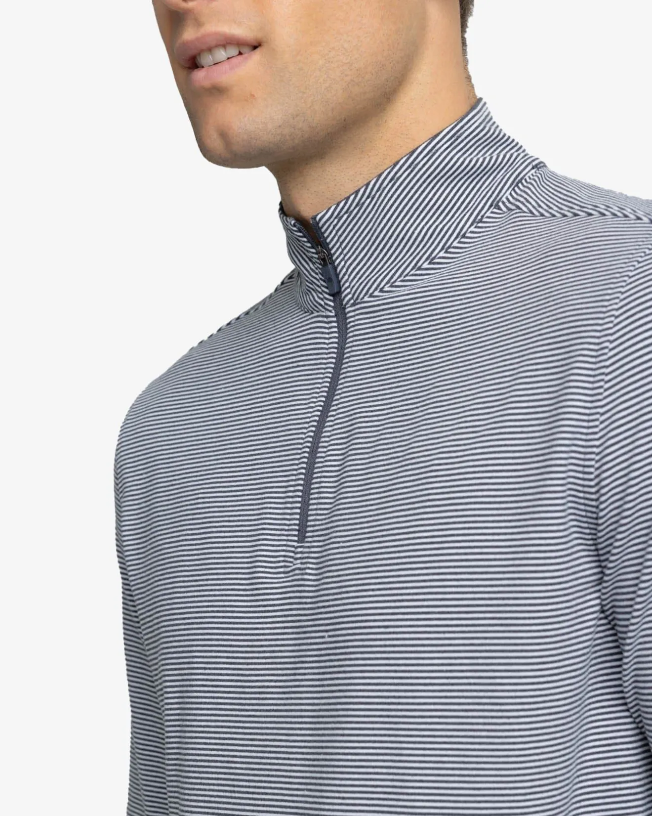 Cruiser Micro-Stripe Heather Quarter Zip<Southern Tide Best Sale