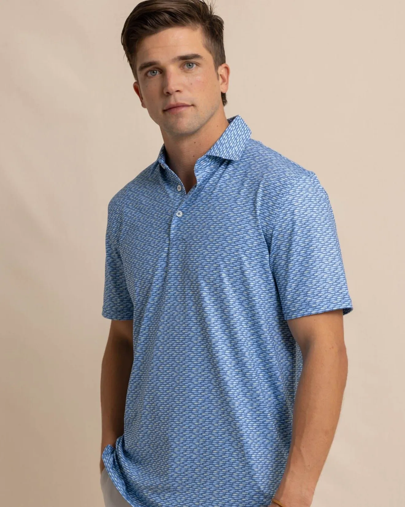 Driver Casual Water Printed Polo<Southern Tide Sale