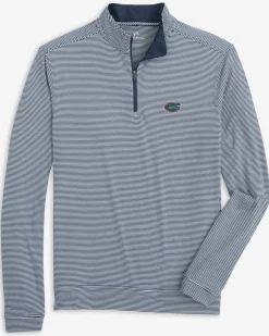 Florida Gators Cruiser Micro-Stripe Heather Quarter Zip<Southern Tide Fashion