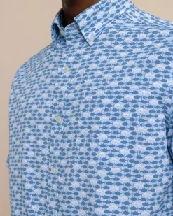 Intercoastal Heather Skipping Jacks Short Sleeve Sport Shirt<Southern Tide Hot
