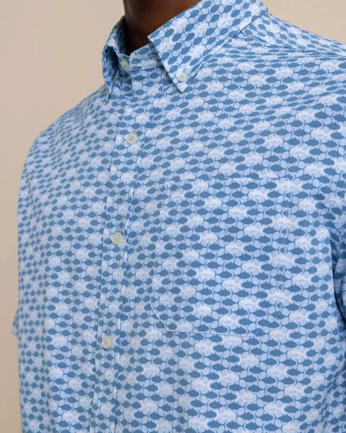 Intercoastal Heather Skipping Jacks Short Sleeve Sport Shirt<Southern Tide Hot
