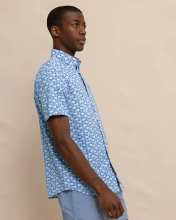 Intercoastal Heather Skipping Jacks Short Sleeve Sport Shirt<Southern Tide Hot