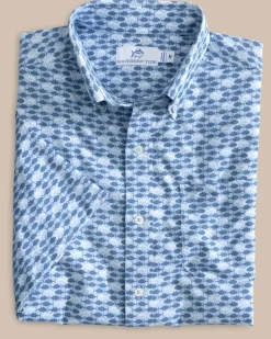 Intercoastal Heather Skipping Jacks Short Sleeve Sport Shirt<Southern Tide Hot