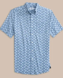 Intercoastal Heather Skipping Jacks Short Sleeve Sport Shirt<Southern Tide Hot