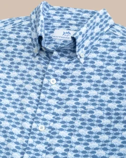 Intercoastal Heather Skipping Jacks Short Sleeve Sport Shirt<Southern Tide Hot