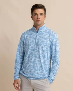 Island Camo Print Cruiser Quarter Zip<Southern Tide Discount
