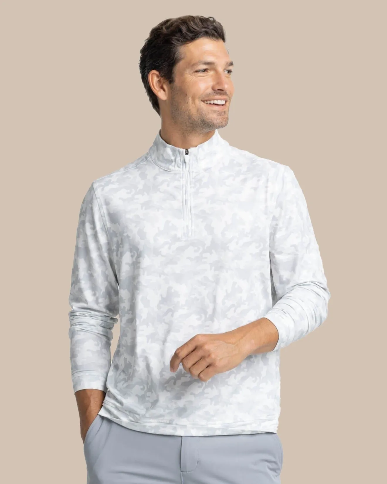 Island Camo Print Cruiser Quarter Zip<Southern Tide Discount