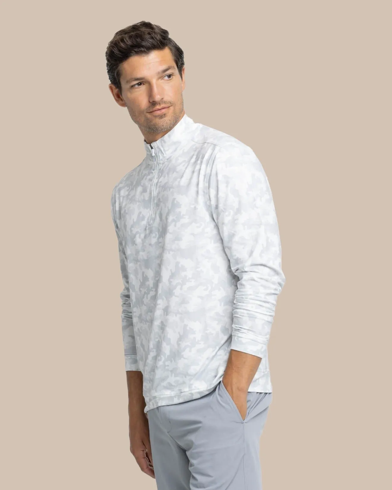 Island Camo Print Cruiser Quarter Zip<Southern Tide Discount