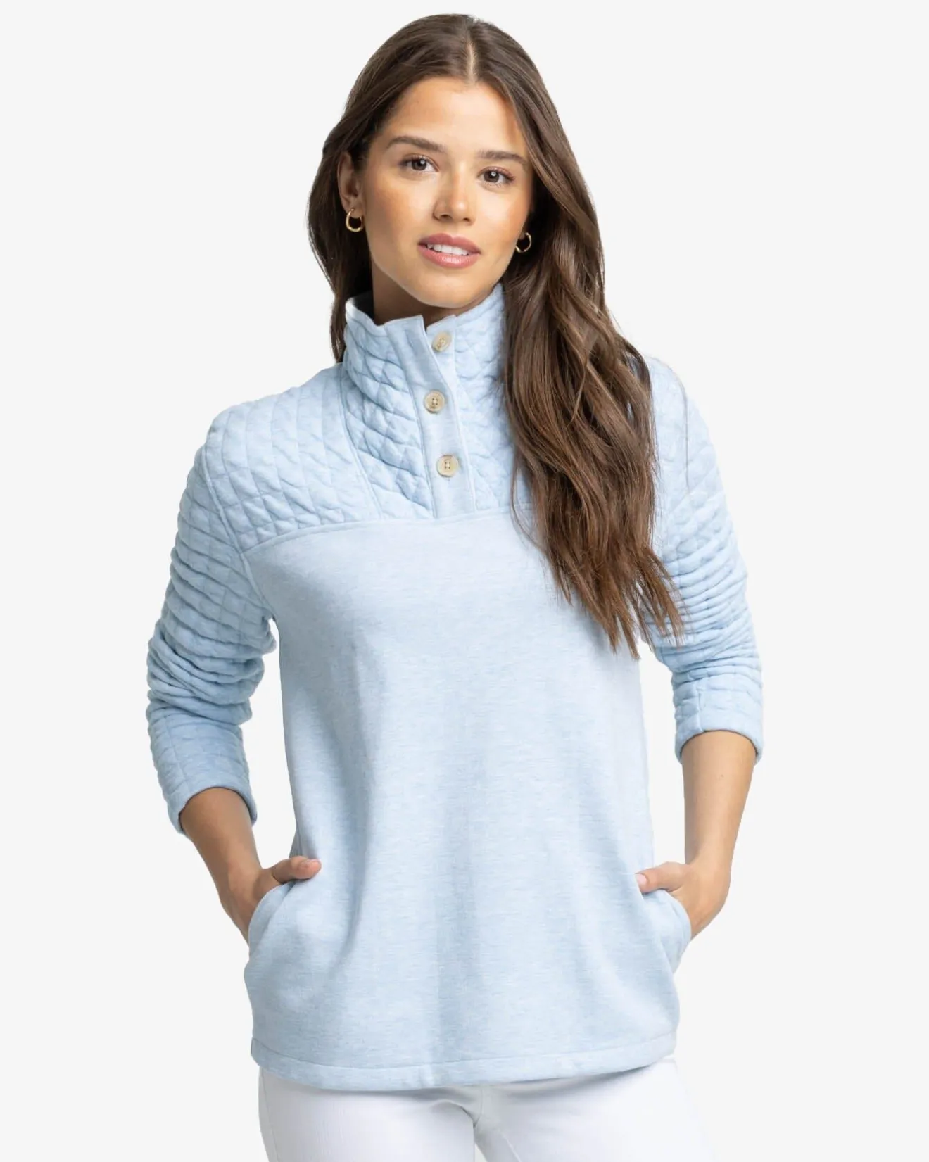 Kelsea Quilted Heather Pullover<Southern Tide Online