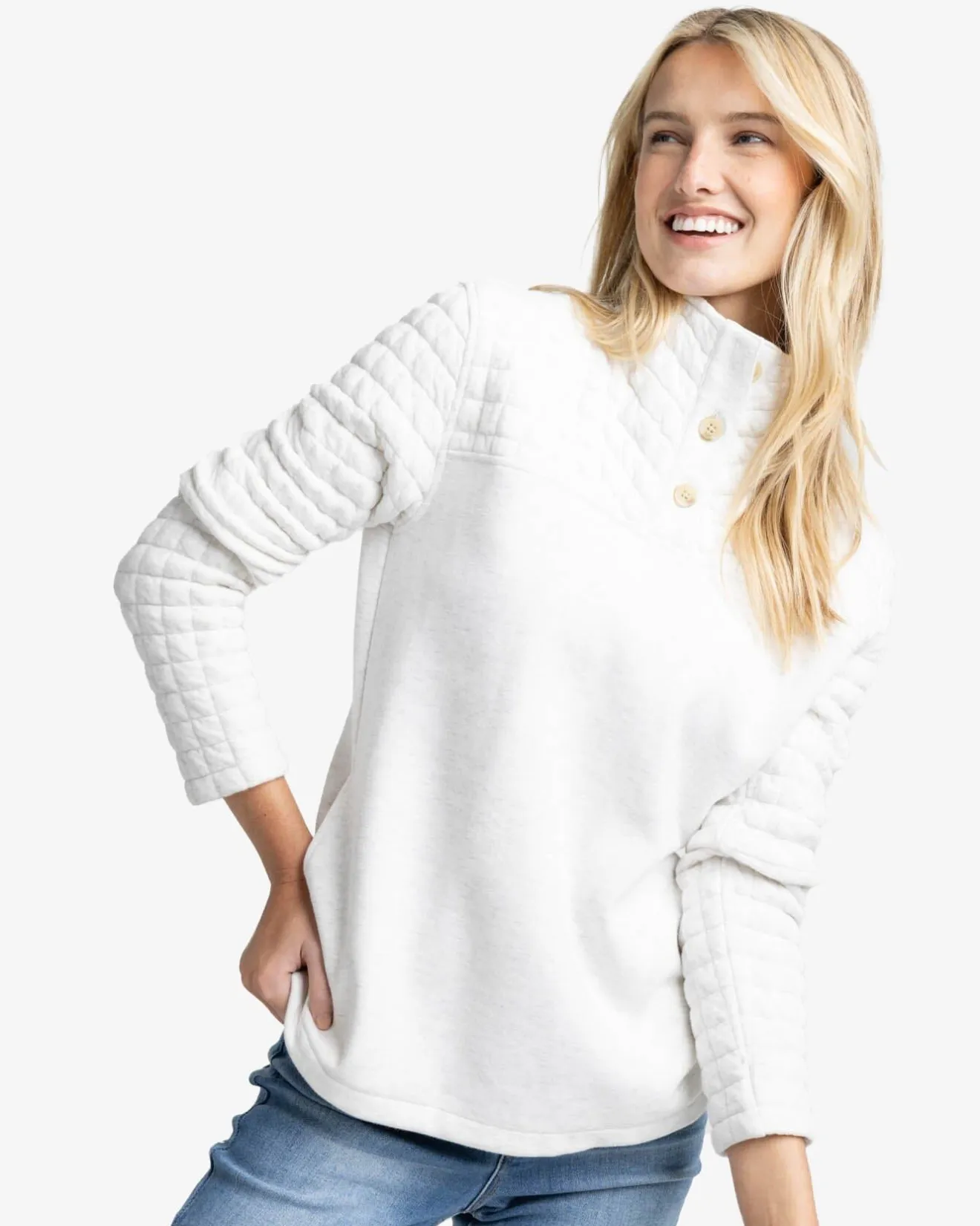 Kelsea Quilted Heather Pullover<Southern Tide Online