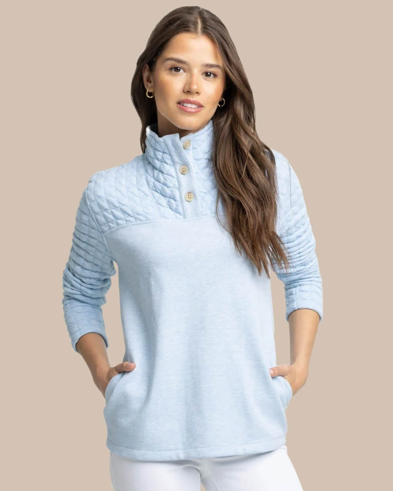 Kelsea Quilted Heather Pullover<Southern Tide Online