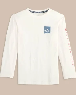 Kids Boxed Chest Performance Long Sleeve T-Shirt<Southern Tide Best
