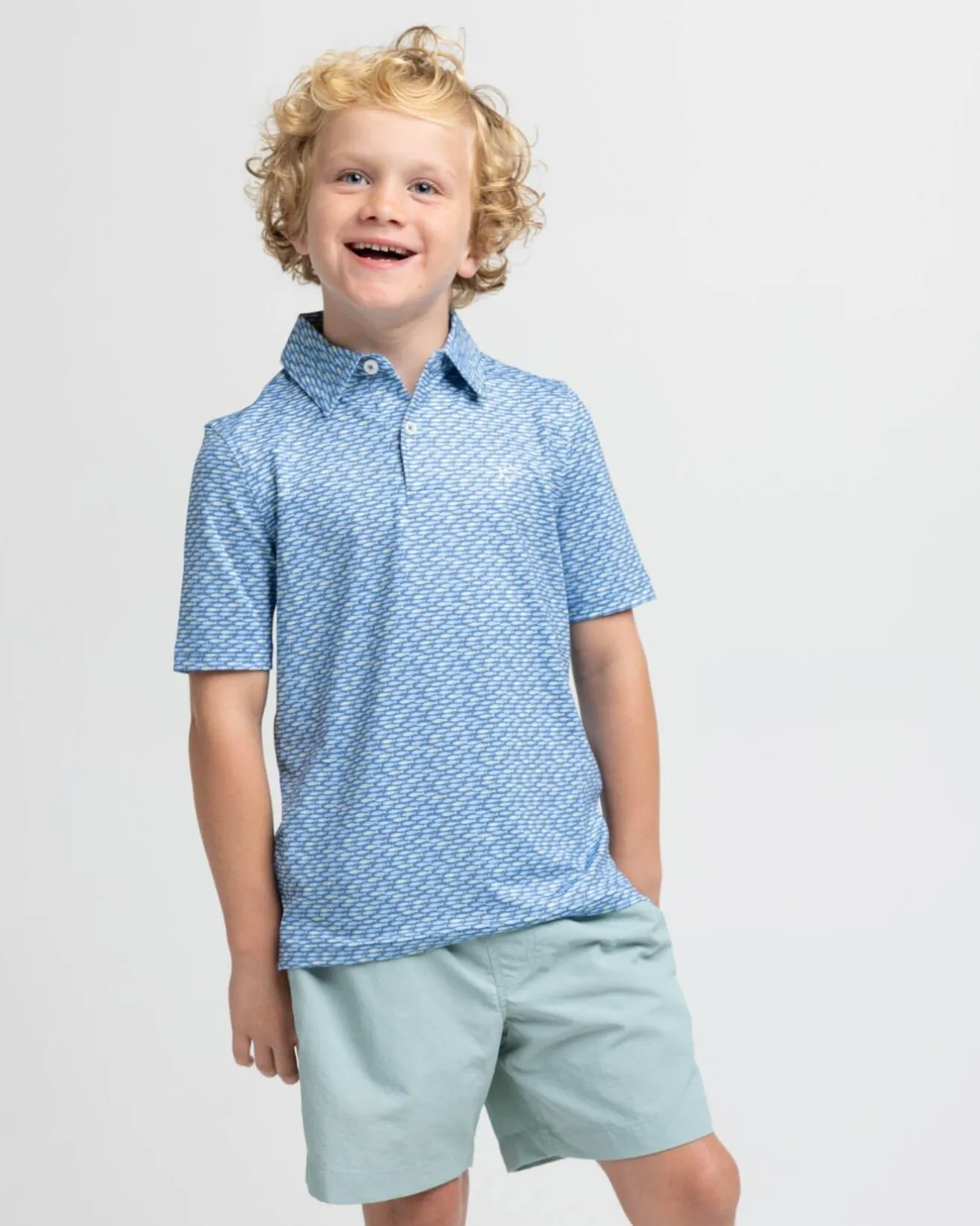 Kids Driver Casual Water Printed Polo<Southern Tide Outlet