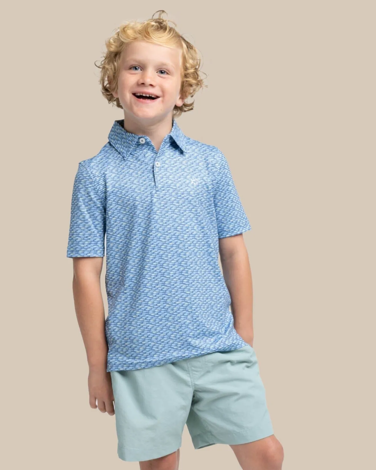 Kids Driver Casual Water Printed Polo<Southern Tide Outlet
