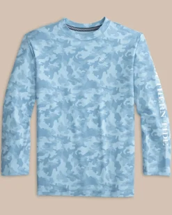 Kids Island Camo Long Sleeve Performance T-Shirt<Southern Tide New