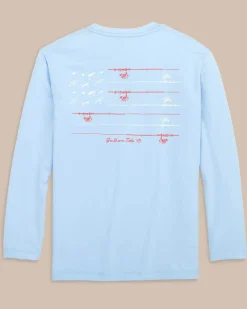 Kids Red, White, And Lure Long Sleeve Performance T-Shirt<Southern Tide Flash Sale