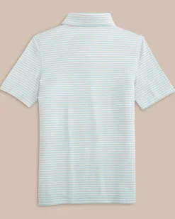 Kids Ryder Heather Halls Stripe Performance Polo<Southern Tide Cheap