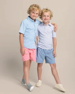 Kids Ryder Heather Halls Stripe Performance Polo<Southern Tide Cheap