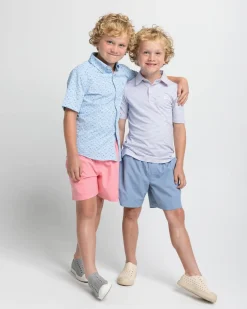 Kids Ryder Heather Halls Stripe Performance Polo<Southern Tide Cheap
