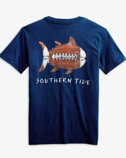Kids Sketched Football Heather T-Shirt<Southern Tide Online