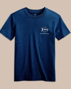 Kids Sketched Football Heather T-Shirt<Southern Tide Online