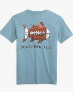 Kids Sketched Football Heather T-Shirt<Southern Tide Online