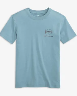 Kids Sketched Football Heather T-Shirt<Southern Tide Online