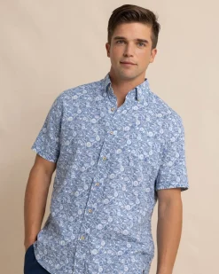 Linen Rayon Caps Off Short Sleeve Sport Shirt<Southern Tide Clearance