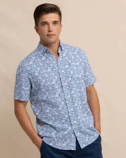 Linen Rayon Caps Off Short Sleeve Sport Shirt<Southern Tide Clearance