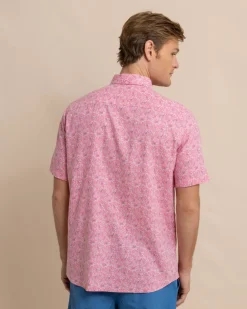 Linen Rayon Ditzy Floral Short Sleeve Sport Shirt<Southern Tide Store