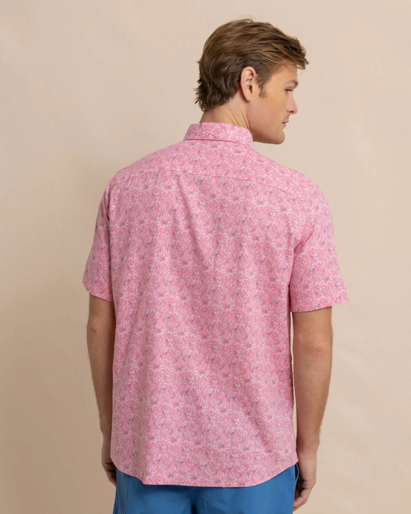 Linen Rayon Ditzy Floral Short Sleeve Sport Shirt<Southern Tide Store
