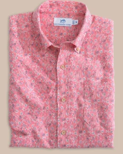 Linen Rayon Ditzy Floral Short Sleeve Sport Shirt<Southern Tide Store