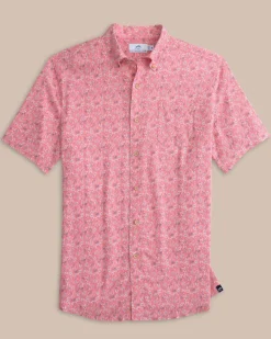 Linen Rayon Ditzy Floral Short Sleeve Sport Shirt<Southern Tide Store