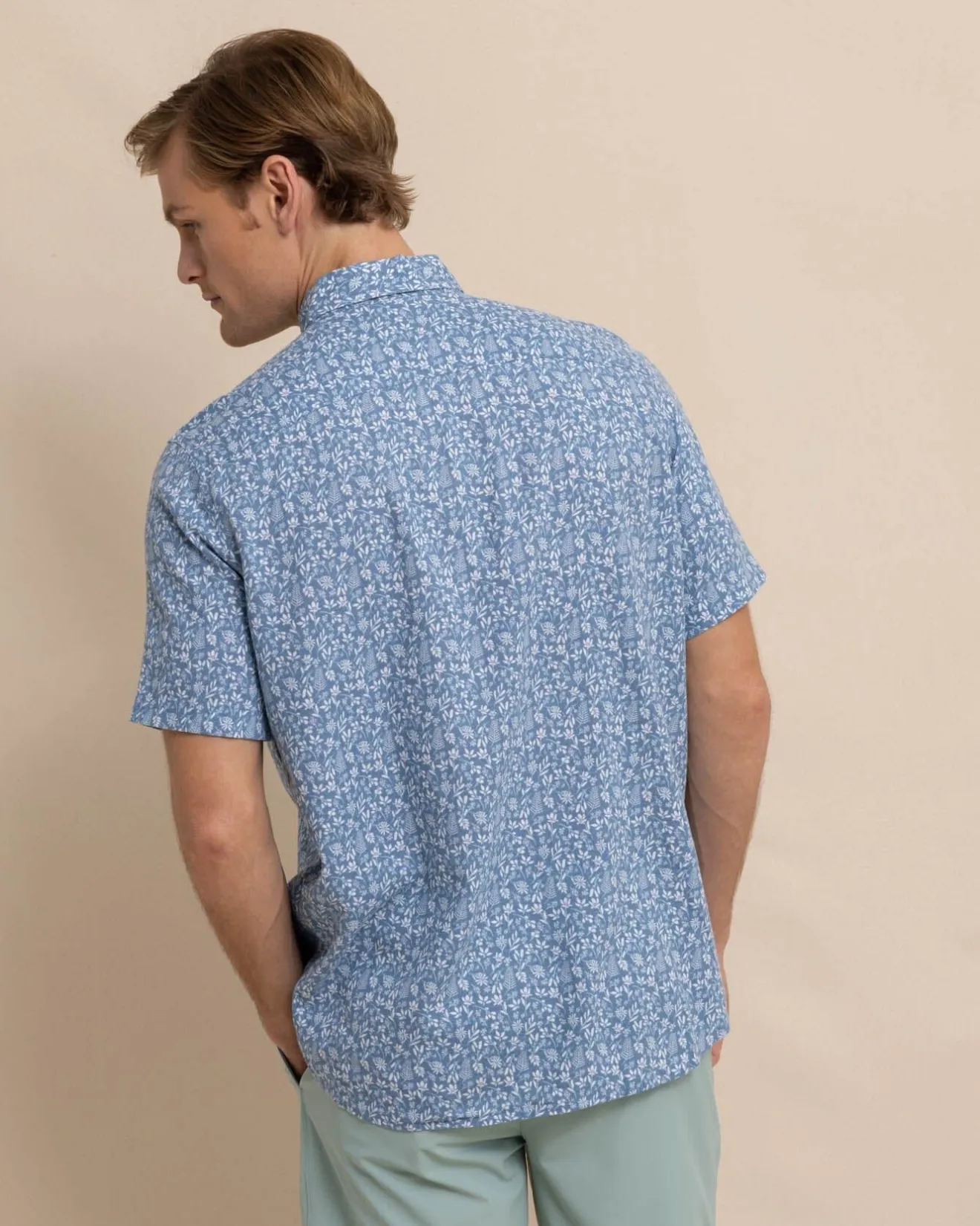 Linen Rayon Ditzy Floral Short Sleeve Sport Shirt<Southern Tide Store