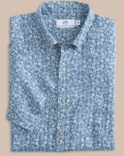 Linen Rayon Ditzy Floral Short Sleeve Sport Shirt<Southern Tide Store