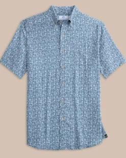 Linen Rayon Ditzy Floral Short Sleeve Sport Shirt<Southern Tide Store