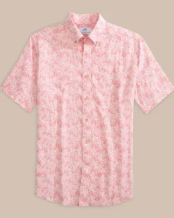 Linen Rayon Keep Palm And Carry On Print Sport Shirt<Southern Tide New