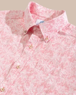 Linen Rayon Keep Palm And Carry On Print Sport Shirt<Southern Tide New