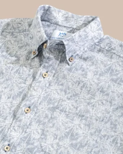 Linen Rayon Keep Palm And Carry On Print Sport Shirt<Southern Tide New