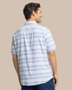 Linen Rayon Timmonsok Stripe Short Sleeve Sport Shirt<Southern Tide Fashion