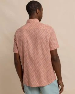 Linen Rayon Vacation Views Short Sleeve Sport Shirt<Southern Tide Cheap