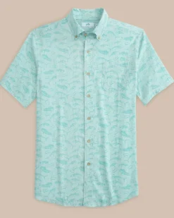 Linen Rayon You'Ve Been Schooled Short Sleeve Sport Shirt<Southern Tide Discount