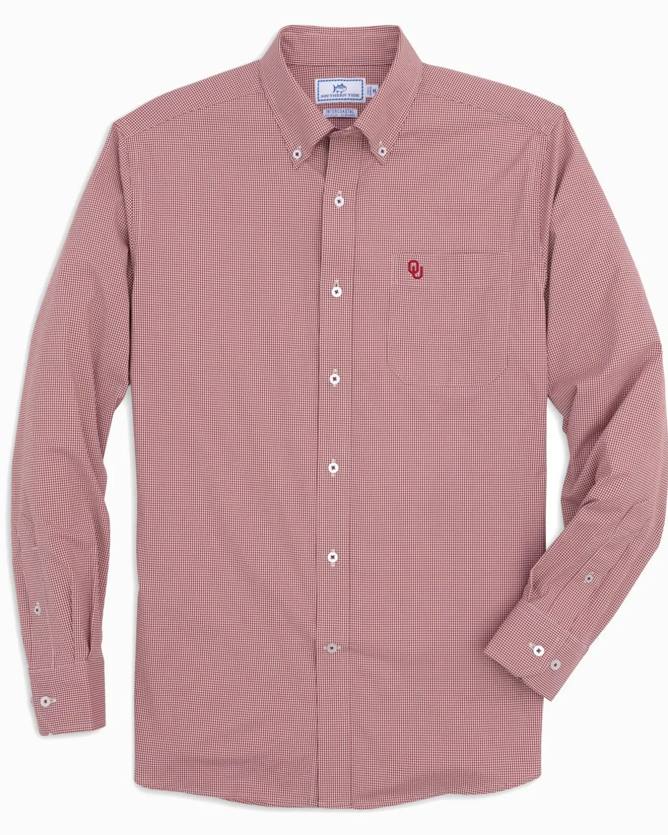 Oklahoma Sooners Gingham Button Down Shirt<Southern Tide Hot