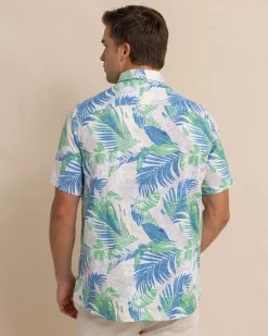 Paradise Palms Linen Rayon Short Sleeve Sport Shirt<Southern Tide Discount