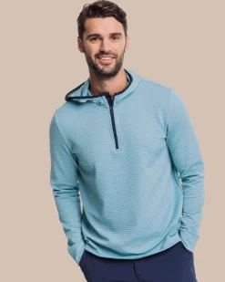 Scuttle Heather Performance Quarter Zip Hoodie - Sale<Southern Tide New
