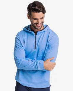 Scuttle Heather Performance Quarter Zip Hoodie - Sale<Southern Tide New