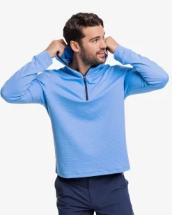 Scuttle Heather Performance Quarter Zip Hoodie - Sale<Southern Tide New